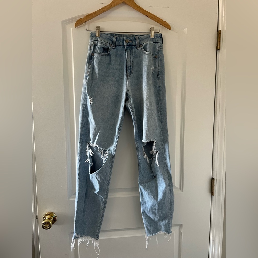 American Eagle Strigid Curvy Mom Jean Light Wash